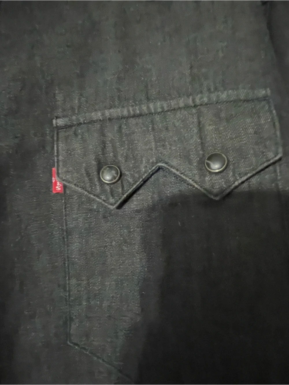Levi's Black Western Snap Shirt - Men's Classic Long Sleeve pit to pit 24